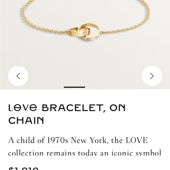 Cartier Gold Interlocking Rings Bracelet with Delicate Chain - Picture 4 of 12